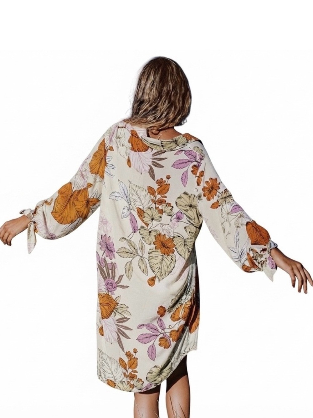 Cupshe Floral Button‑Down Shirt Dress Tropical Summer Resortwear Cover Up Small
